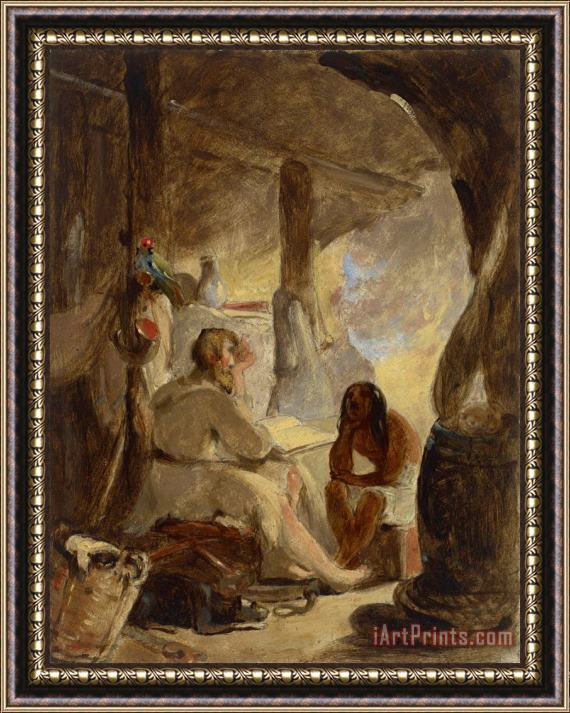 Thomas Sully Robinson Crusoe And Friday in The Cave Framed Print