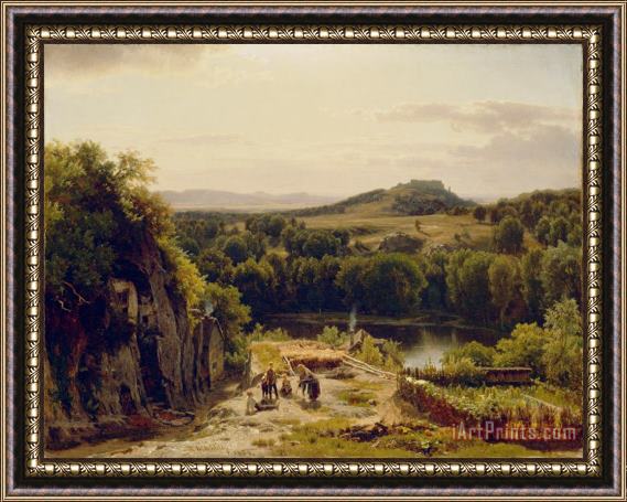 Thomas Worthington Whittredge  Landscape in the Harz Mountains Framed Painting