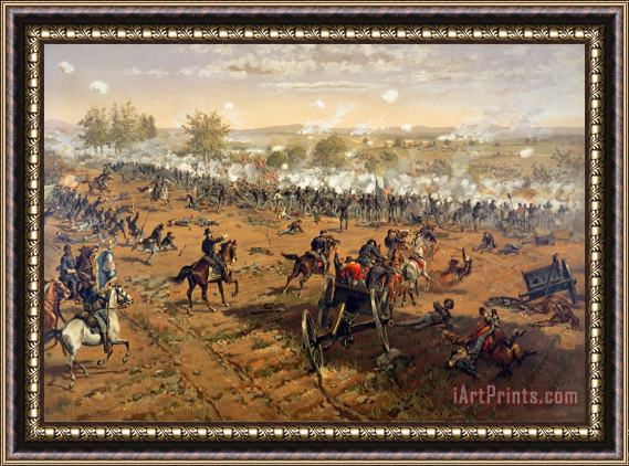 Thure de Thulstrup Battle of Gettysburg Framed Painting