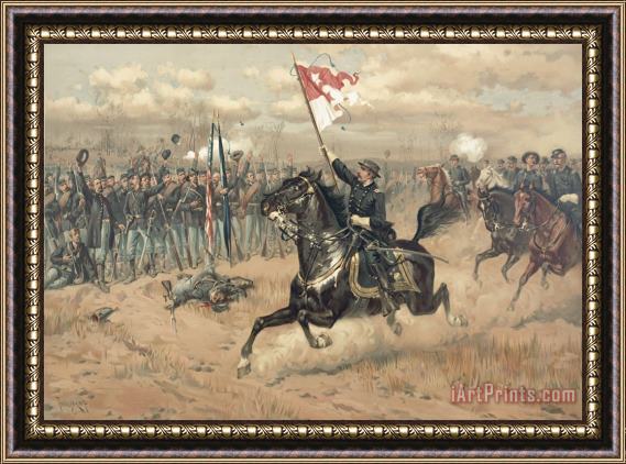 Thure de Thulstrup The Battle of Cedar Creek Virginia Framed Print