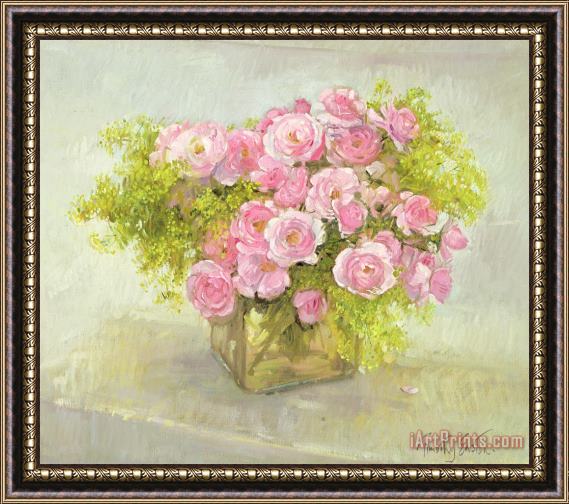 Timothy Easton Alchemilla And Roses Framed Painting