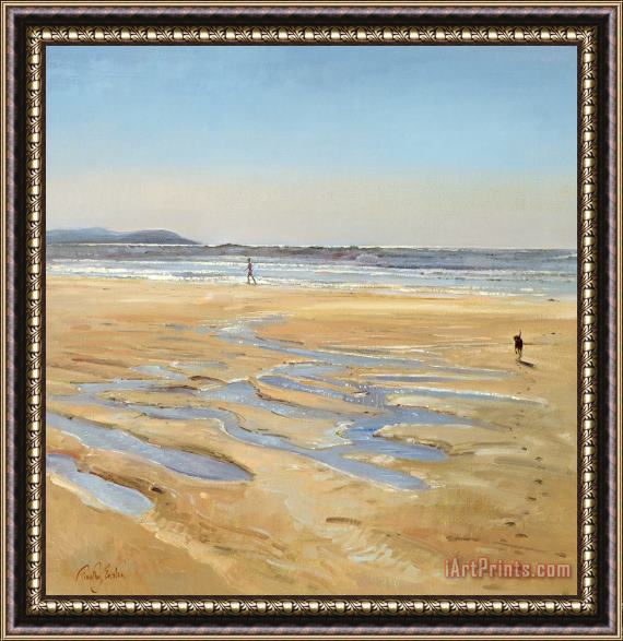 Timothy Easton Beach Strollers Framed Painting