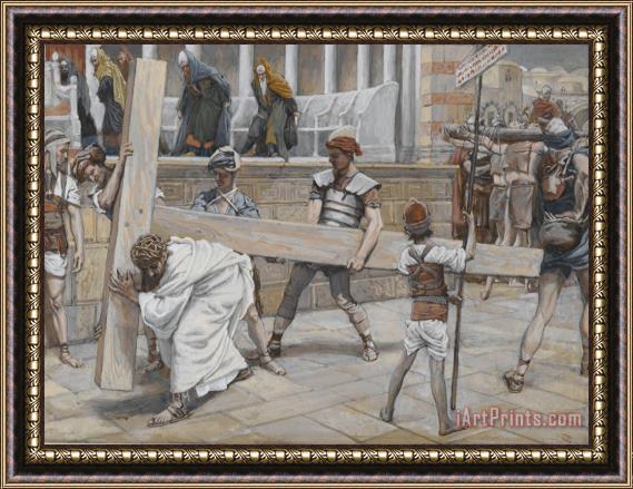 Tissot Jesus Bearing the Cross Framed Painting