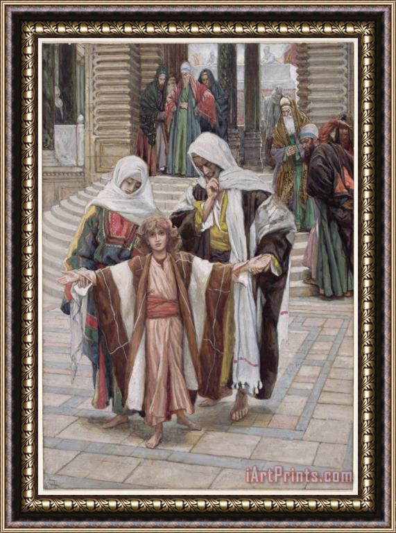 Tissot Jesus Found in the Temple Framed Painting