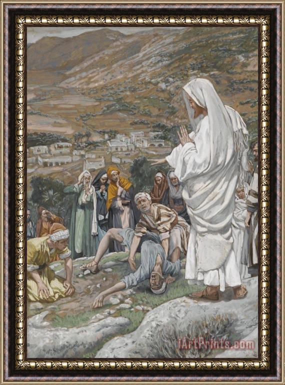Tissot The Possessed Boy at the Foot of Mount Tabor Framed Print