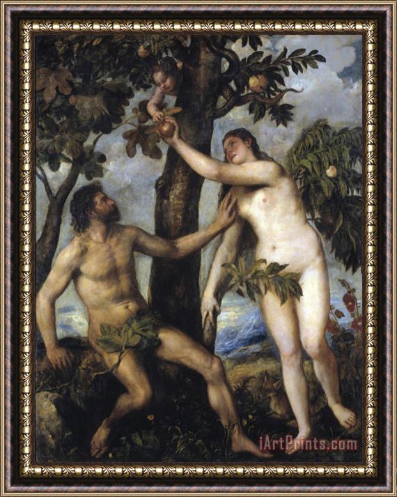 Titian Adam And Eve Framed Print