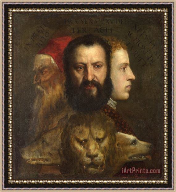 Titian Allegory of Time Governed by Prudence Framed Print