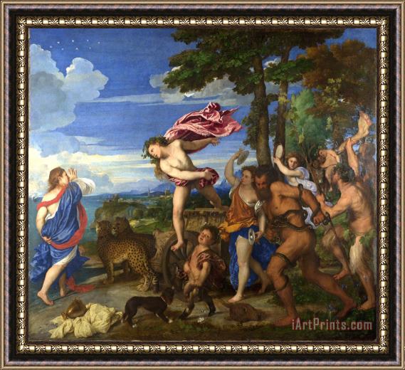 Titian Bacchus And Ariadne Framed Painting