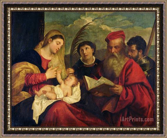 Titian Madonna And Child with Ss. Stephen, Jerome And Maurice Framed Print