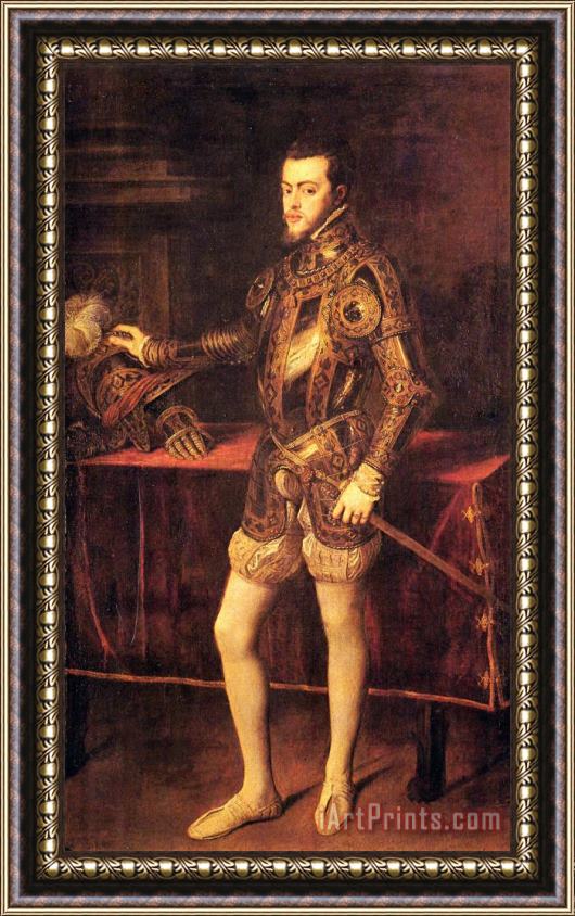 Titian Philipp Ii, As Prince Framed Painting