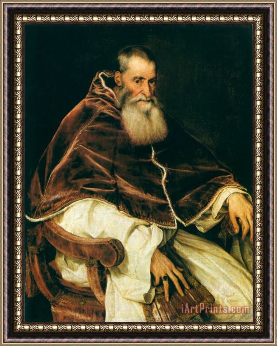 Titian Portrait of Pope Paul III Framed Painting