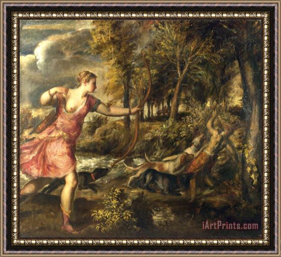 Titian The Death of Actaeon Framed Painting