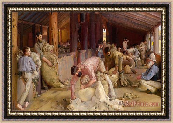 Tom Roberts Shearing The Rams Framed Painting