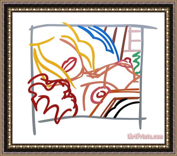 Tom Wesselmann Bedroom Blonde Doodle with Photo, 1988 Framed Painting