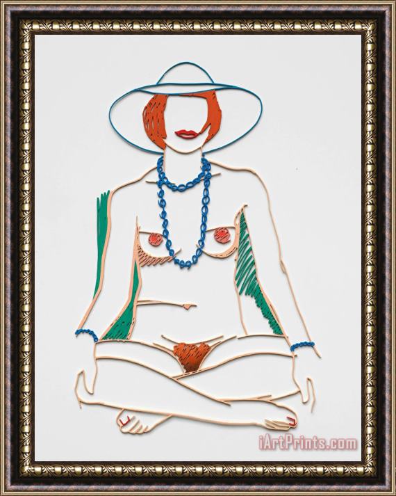 Tom Wesselmann Monica Cross Legged with Beads, 2004 Framed Print