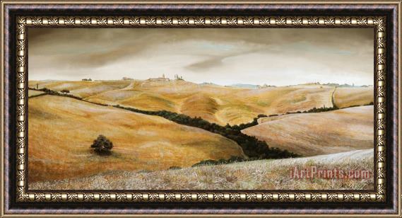 Trevor Neal Farm on Hill - Tuscany Framed Painting