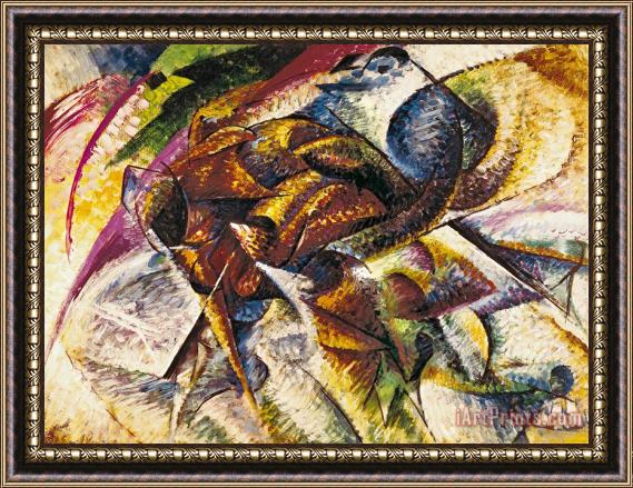 Umberto Boccioni Dynamism of a Cyclist Framed Painting