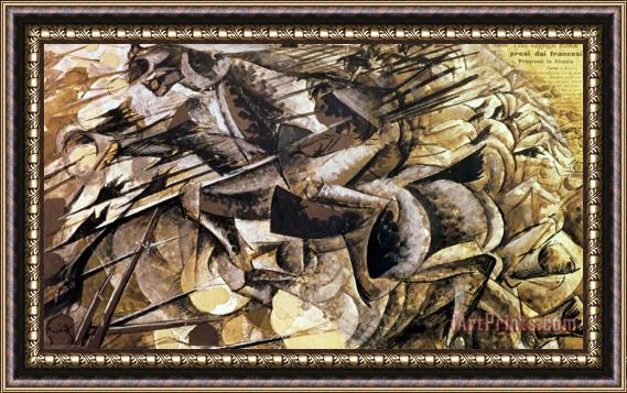 Umberto Boccioni The Charge of the Lancers Framed Print