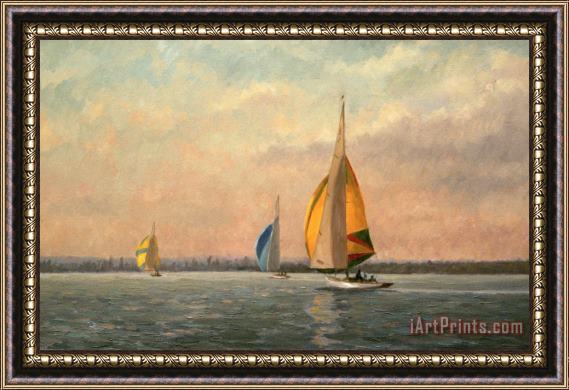 Vic Trevett Late Finish Featuring Dragons On The Medway Framed Print