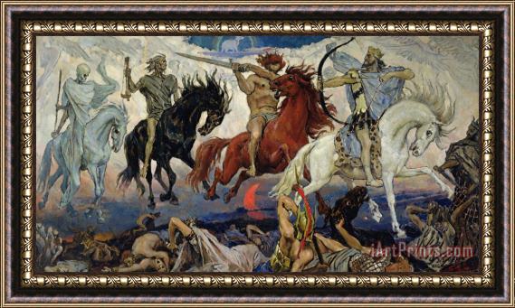 Victor Mikhailovich Vasnetsov The Four Horsemen of the Apocalypse Framed Painting