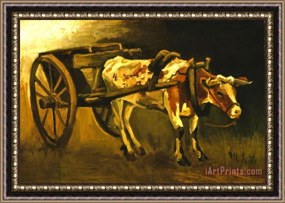 Vincent van Gogh Cart with Reddish-brown Ox Framed Print