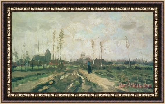 Vincent van Gogh Landscape With A Church And Houses Framed Painting