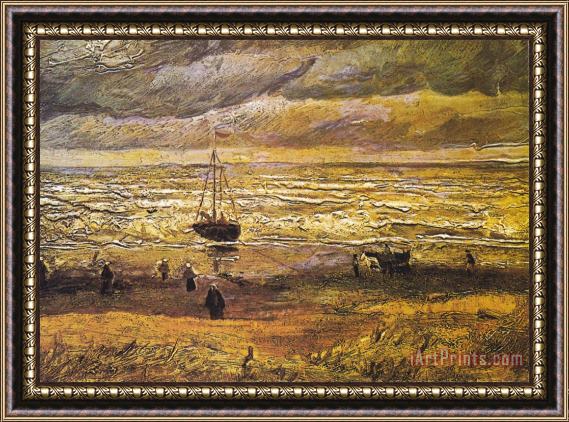 Vincent van Gogh Scheveningen Beach in Stormy Weather Framed Painting