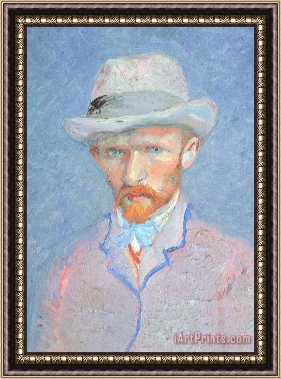 Vincent van Gogh Self-portrait With Gray Felt Hat Framed Painting