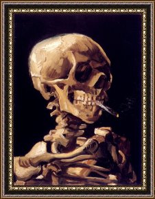van gogh skull with burning cigarette Vincent van Gogh Skull with a Burning Cigarette Ii Framed Print for sale