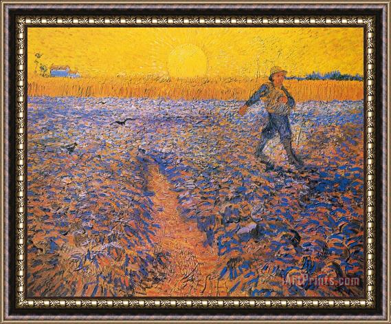 Vincent van Gogh Sower at Sunset Ii Framed Painting