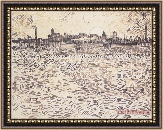 Vincent van Gogh Summer Evening Drawing Framed Painting