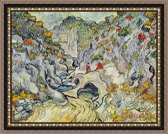 Vincent van Gogh The Ravine Of The Peyroulets Framed Painting