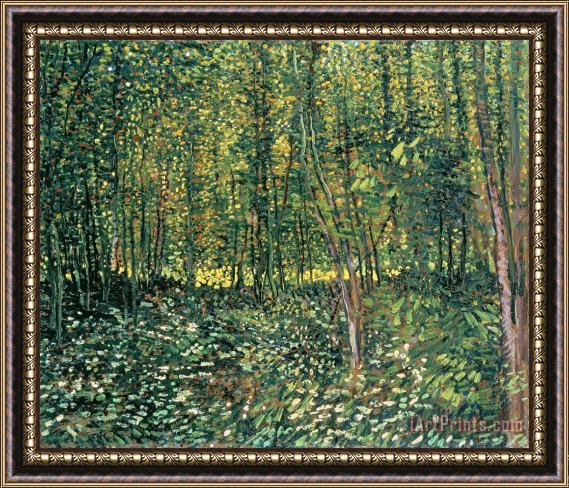 Vincent van Gogh Trees and Undergrowth Framed Painting