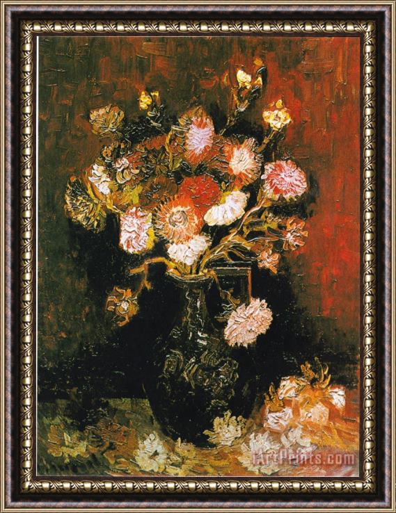 Vincent van Gogh Vase with Asters And Phlox Framed Painting