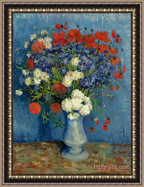 Vincent van Gogh Vase with Cornflowers and Poppies Framed Print