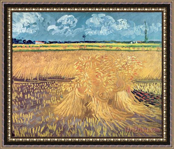 Vincent van Gogh Wheatfield with Sheaves Framed Print