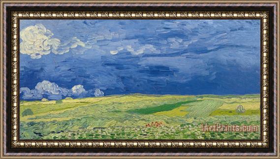 Vincent van Gogh Wheatfields under Thunderclouds Framed Painting
