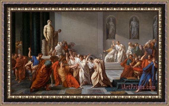 Vincenzo Camuccini Death of Julius Caesar (100 44 Bc) (oil on Canvas) Framed Painting