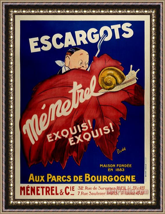 Vintage Images Escargots Framed Print