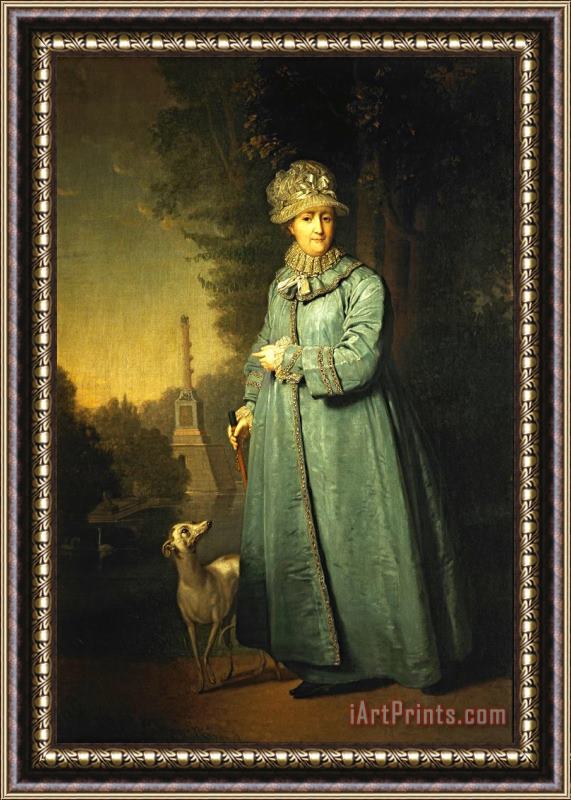 Vladimir Borovikovskiy Portrait of Catherine II, Empress of Russia in the Park Framed Print