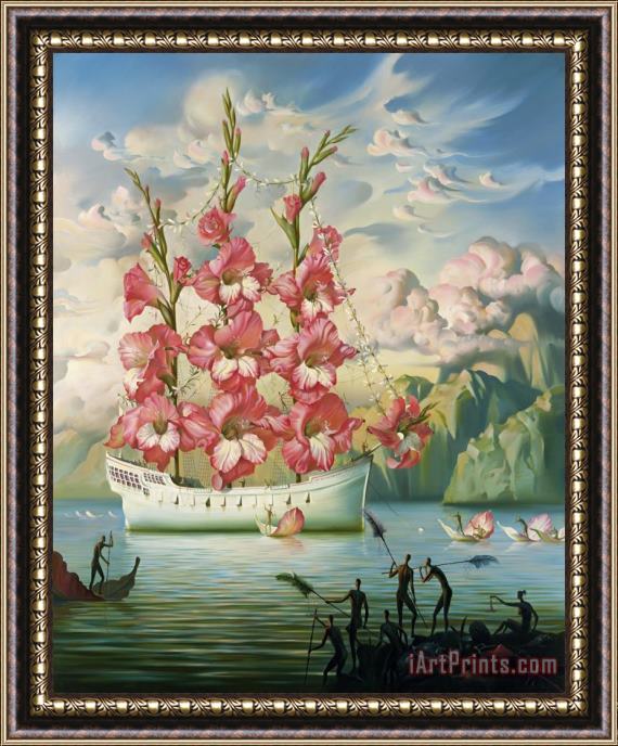 Vladimir Kush Arrival of The Flower Ship Framed Painting