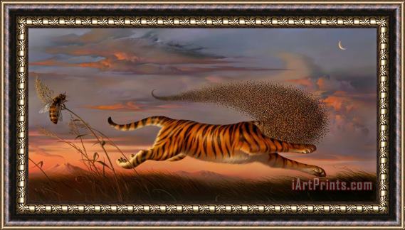Vladimir Kush Beeing a Tiger Framed Painting