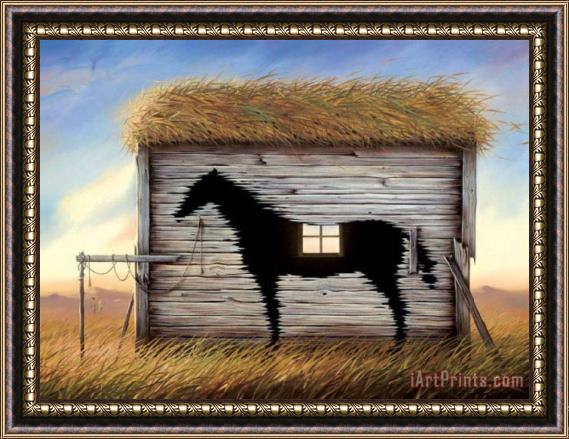 Vladimir Kush Black Horse Framed Painting