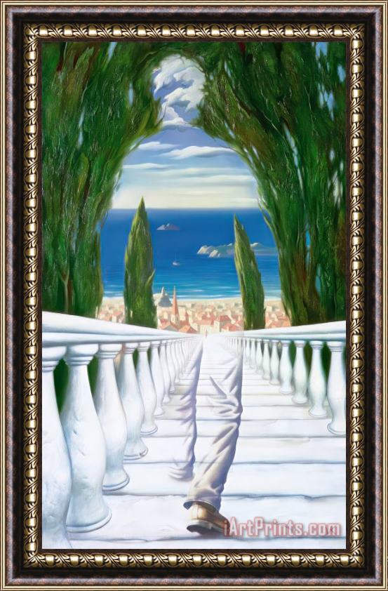 Vladimir Kush Descent to The Mediterranean Framed Painting