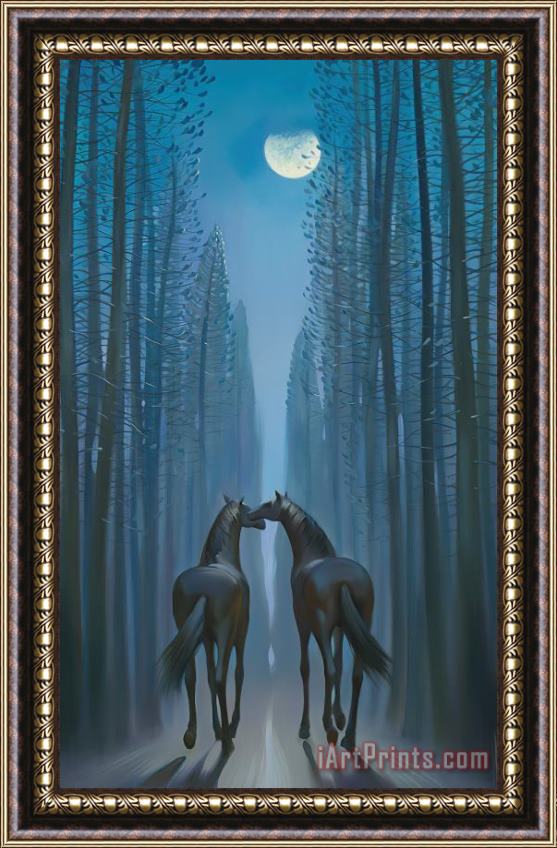 Vladimir Kush Romantic Stroll Framed Painting