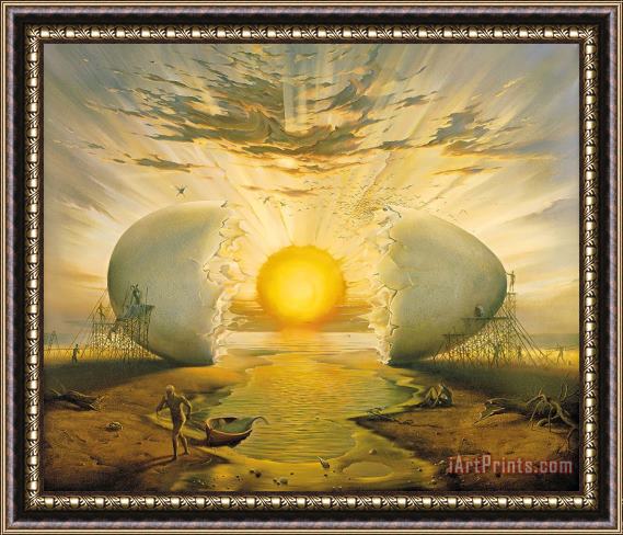 Vladimir Kush Sunrise by The Ocean Framed Painting