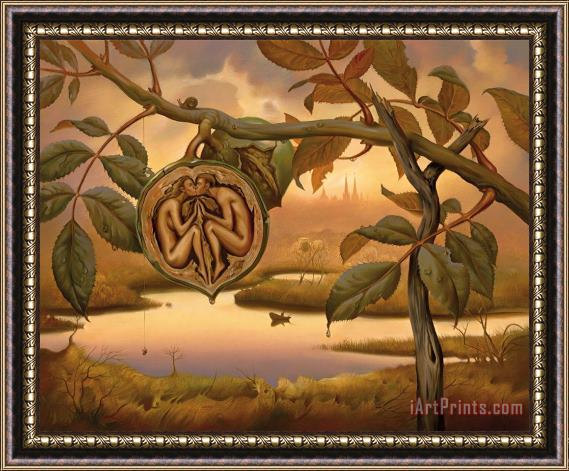 Vladimir Kush Walnut of Eden Framed Painting