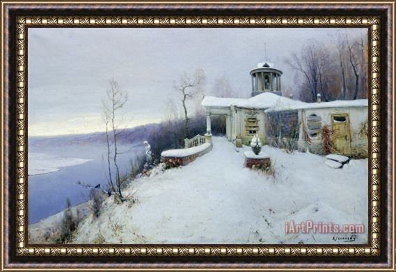 Vladimir Pavlovich Solokov A deserted manor house Framed Painting