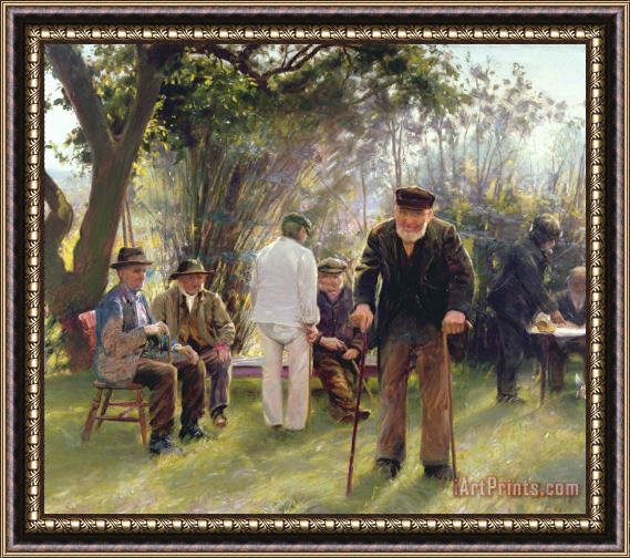 Walter Bonner Gash Old Men in Rockingham Park Framed Painting