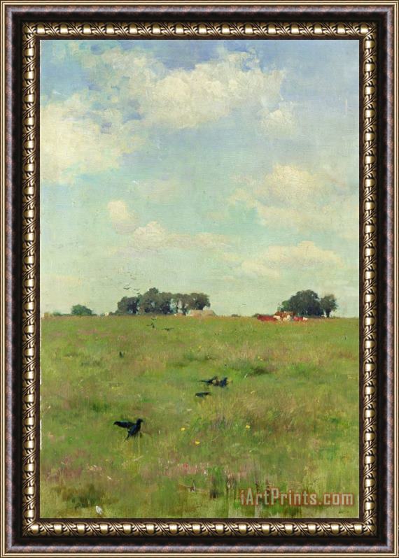 Walter Frederick Osborne Field with Trees and Sky Framed Painting